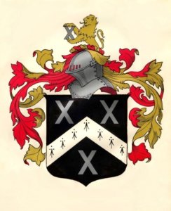 The coat-of-arms of Rev. John Greenwood, rector of Brampton, Norfolk County, England, from 1620 to 1663. According to English laws of heraldry, armorial bearings are the property of an individual, not everyone with the same last name.