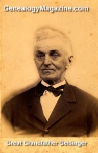 GEISINGER, Great-Grandfather