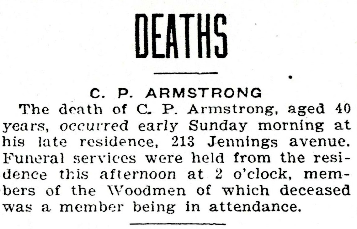 ARMSTRONG, C P obituary 2