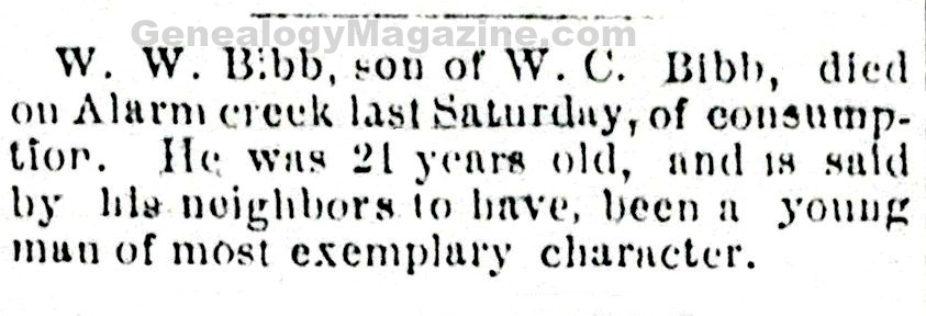 BIBB, W W obituary