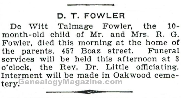 FOWLER, D T obituary 2