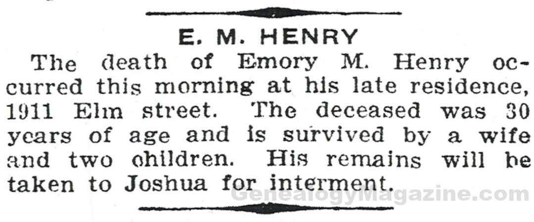 HENRY, E M obituary 2