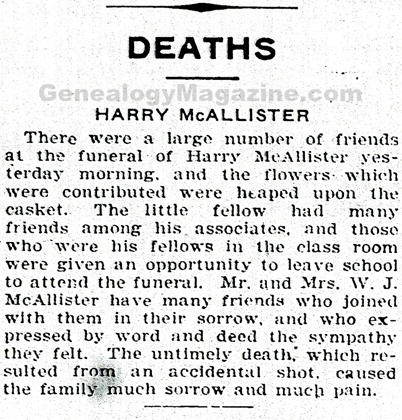 McALLISTER, Harry obituary 2