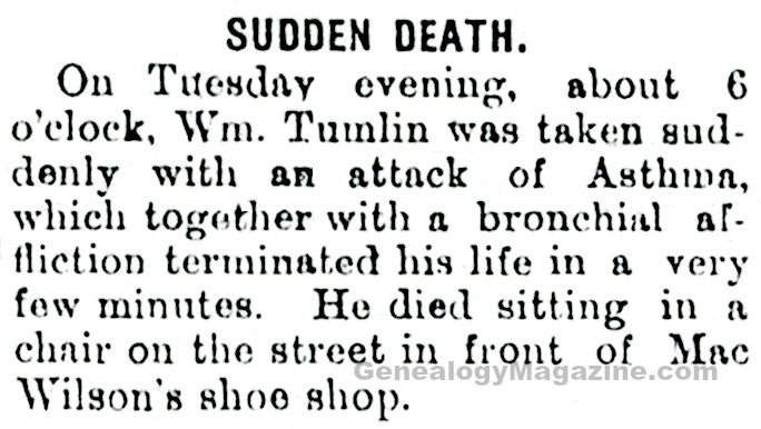 TUMLIN, William obituary