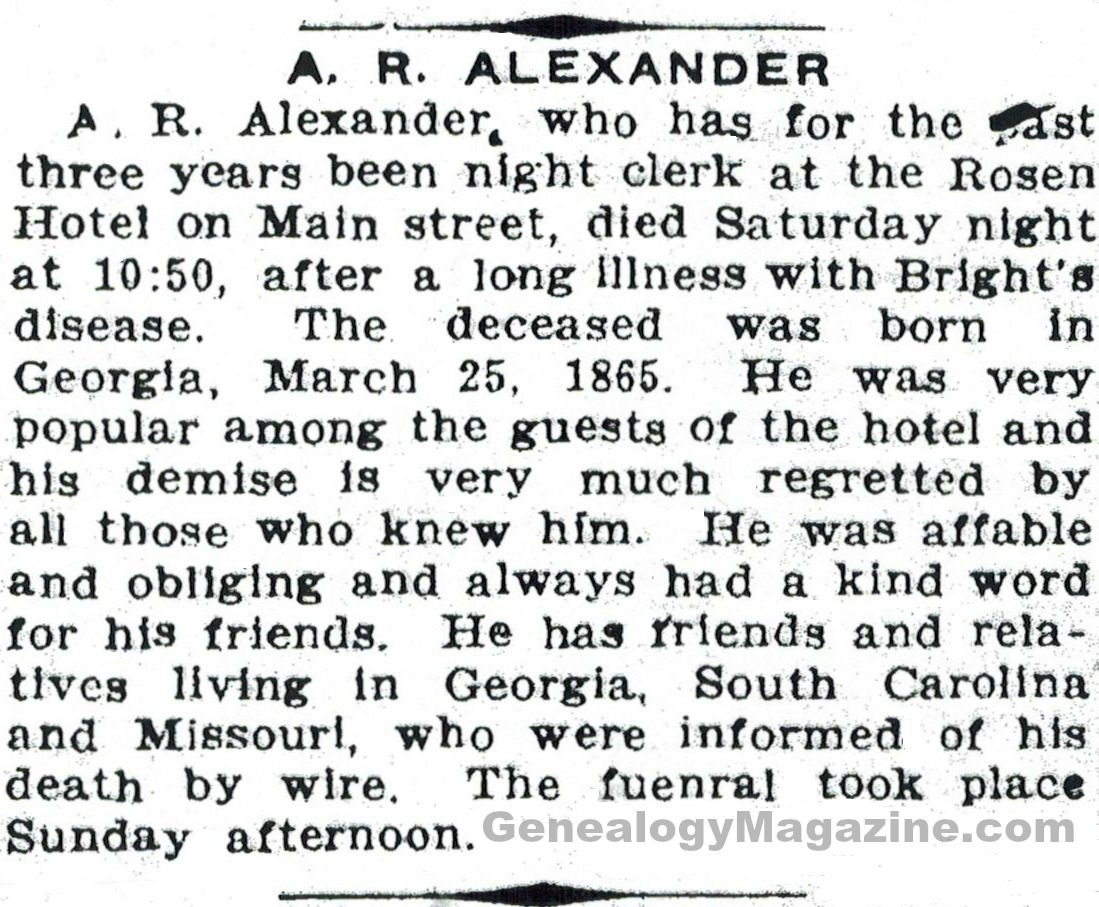 a r alexander obituary 2