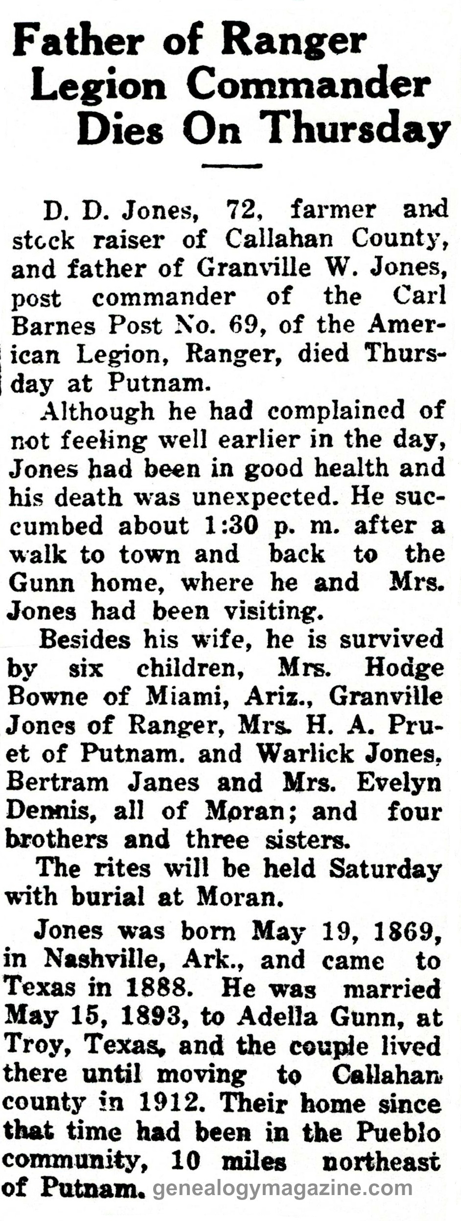 D D Jones obituary
