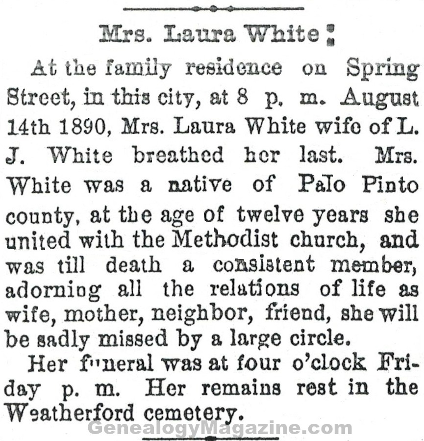 Laura White obituary